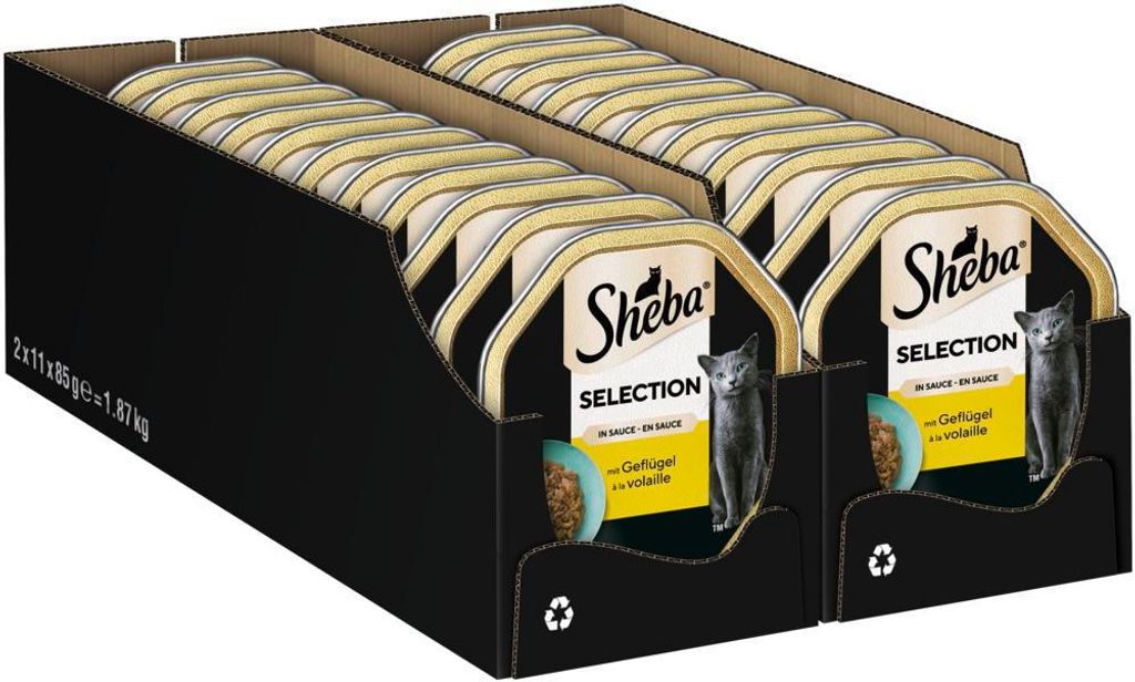 SHEBA Schale Selection in Sauce mit Geflügelhäppchen 2 x 11 x 85g