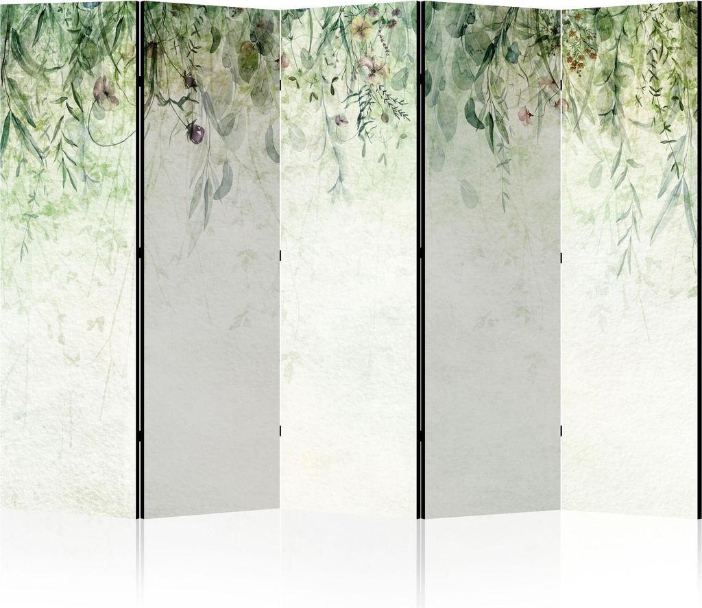 LUMASOUL Paravent doppelseitiger, Paravent Raumteiler Innen, Blumen Motiv, 225x172 cm