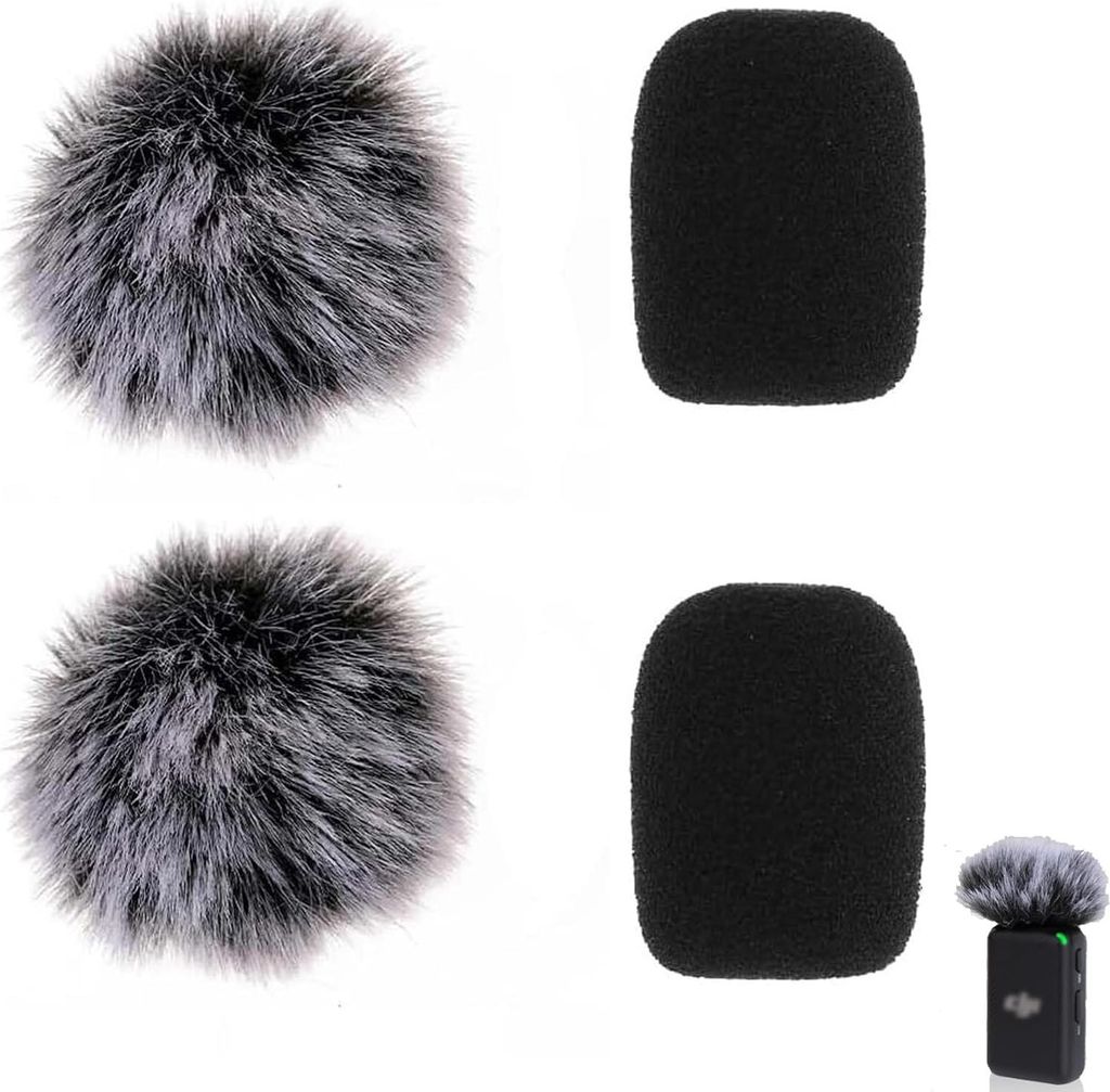 Lavalier Mikrofon Windschutz, 4 Stück Professionelle Außen FellWindschutz Popfilter Schaumstoff Windshield Abschirmschutz Rauschunterdrückung St...