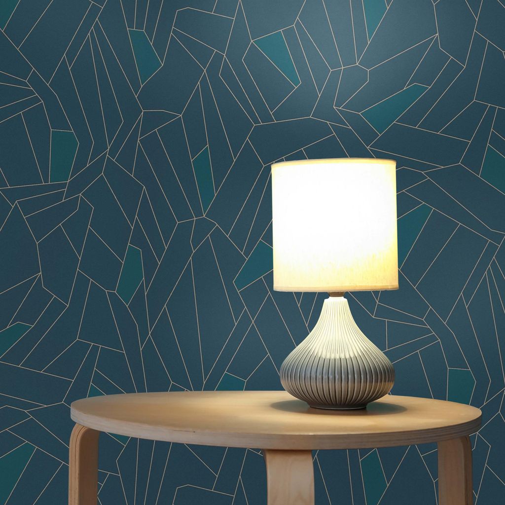 TADESSI Tapete Grafik Noan M1-No.507 Vliestapete Blau Petrol Geometrische Tapete Wohnzimmer Schlafzimmer Küche