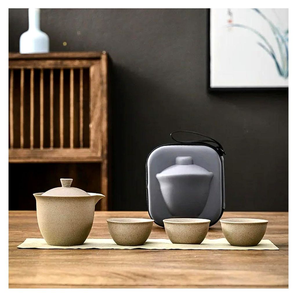 Reise-Tee-Set aus Keramik-Porzellan, tragbares Kong-Fu-Tee-Set, Gaiwan-Keramik-Teekanne