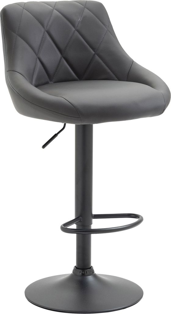 CLP Barhocker Lazio höhenverstellbar und 360 Grad drehbar Farbe:grau;Gestell Farbe:schwarz