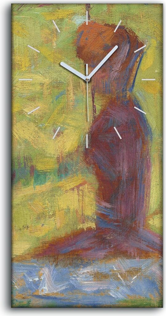 Küchenuhr Bürouhr Leinwand Uhr Geräuschlos 30x60 Ein Sonntag auf La Grande Jatte - weiße Hände