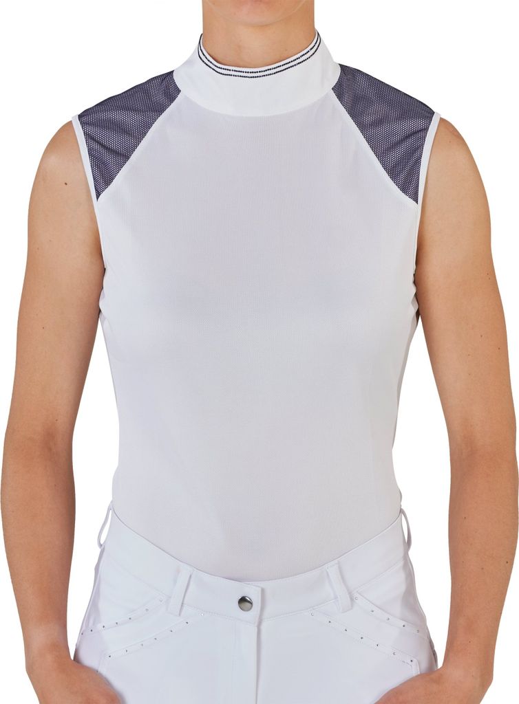 BUSSE Turnier-Shirt Damen Ärmellos Salea Weiß (Navy) XL