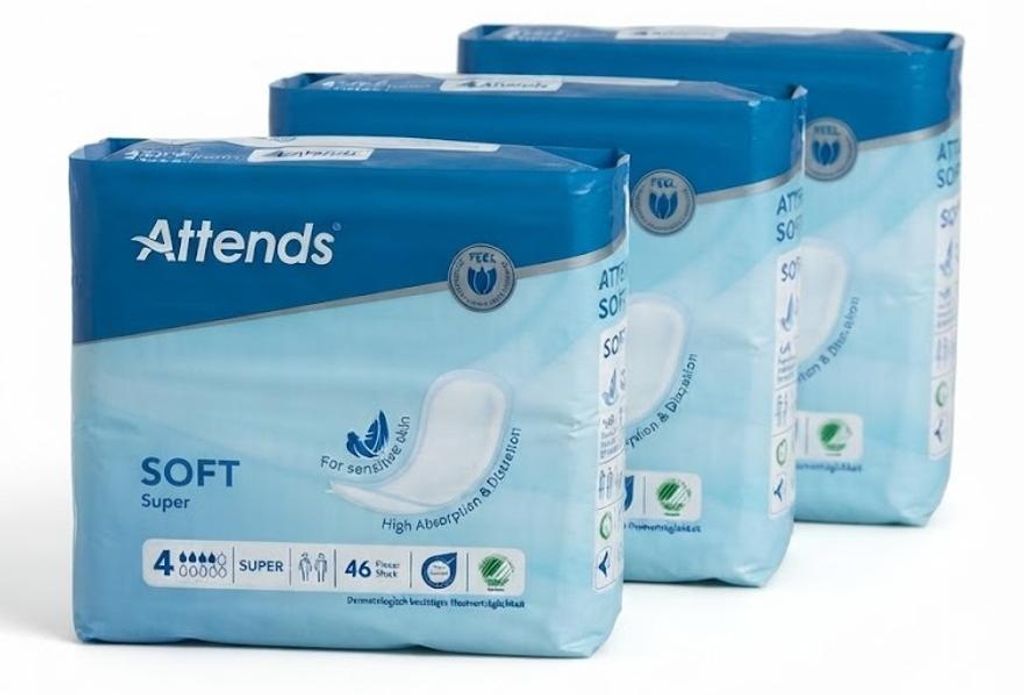 Attends Soft 4 Super Inkontinenzeinlagen 138 Stück 3x46 Produktbild 