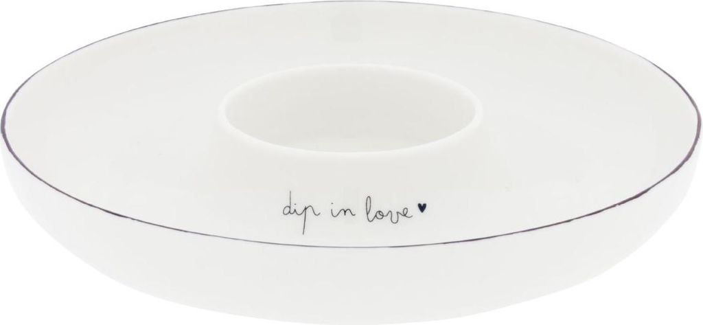 Tapasschale, Dipschale dip in love unterteilt D. 19cm weiß Produktbild 