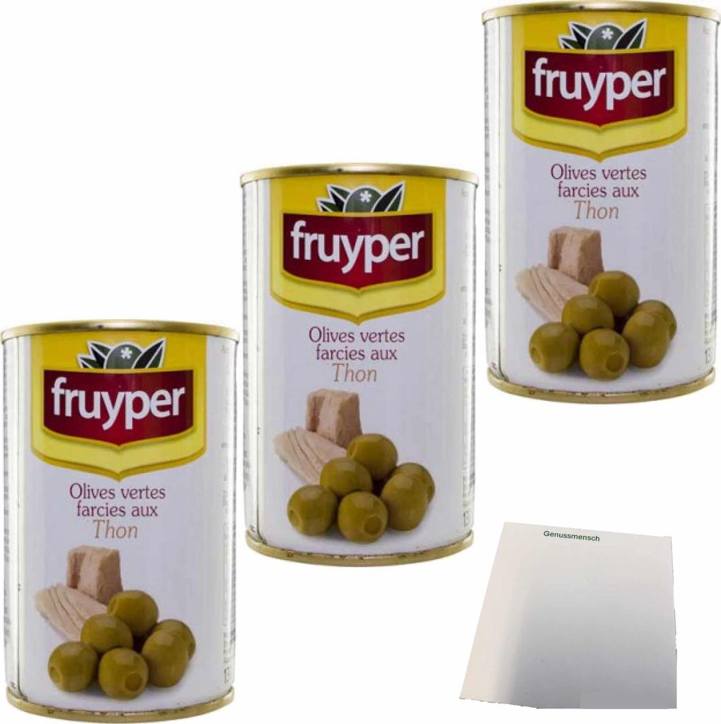 Fruyper Oliven mit Thunfisch 3er Pack (3x130g Dose) + usy Block
