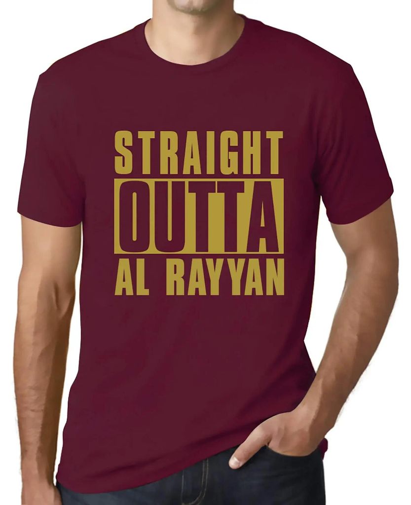 Herren Grafik T-Shirt Direkt aus Al Rayyan – Straight Outta Al Rayyan – Öko-Verantwortlich Vintage Jahrgang Kurzarm Lustige Druck Geburtstag G...