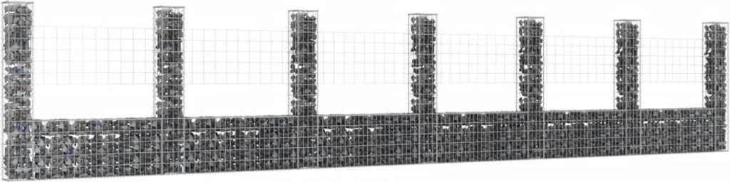 Maison Exclusive - Gabionenkorb U-Form mit 7 Säulen Eisen 740x20x150 cm
