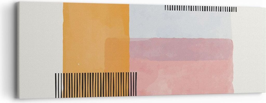 Bild auf Leinwand - Leinwandbild - Einteilig - Aquarell Rechtecke Linien - 90x30cm - Wand Bild - Wanddeko - Wandbilder - Leinwanddruck - Bilder - W...