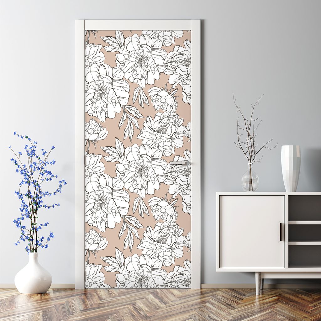 Dekorative Türposter selbstklebend Klebefolie Wandaufkleber Türaufkleber Blumenstrauß Rosen 85 x 200 cm