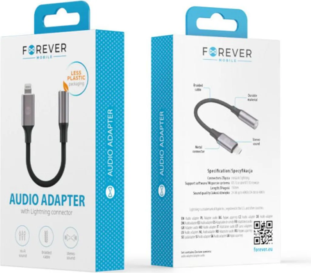 Adattatore Jack per iPhone Forever - Suono Cristallino e Stile Nero - 5
