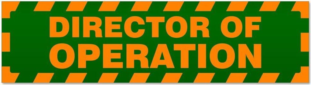 Director of Operation gestreift - Hinweis Aufkleber Sticker für Auto, Kfz, Fahrrad, PKW, LKWOrange - Grün - 45 x 12 cmDirector of Operation gestr...