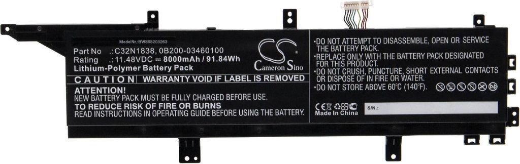 vhbw Akku kompatibel mit Asus ProArt StudioBook Pro X W730G5T-XS99, Pro X W730G5T-XH99, Pro X W730G5T-HK7603W Notebook (8000 mAh, 11,48 V, Li-Polymer)