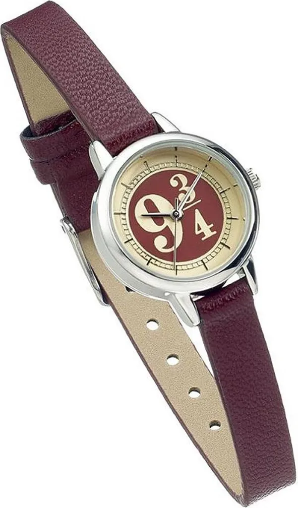 Montre Harry Potter Voie 9 3/4 Cadran Doré et Bracelet Marron Chic