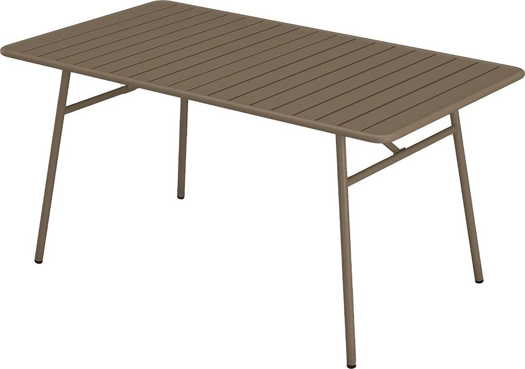 Gartentisch, Länge 160 cm, aus Metall – Taupe – MIRMANDE von MYLIA