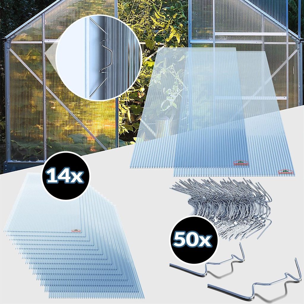 GARDEBRUK® 14x Plaques de polycarbonate creux 4mm Image du produit 