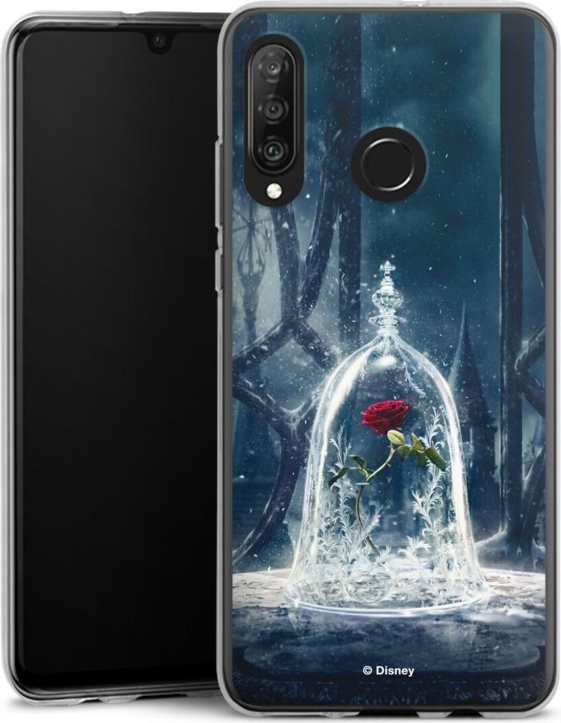 DeinDesign Handyhülle für Huawei P30 Lite Silikon Hülle Case Smartphone Schutzhülle Die Schöne und das Biest Disney Princess Rose
