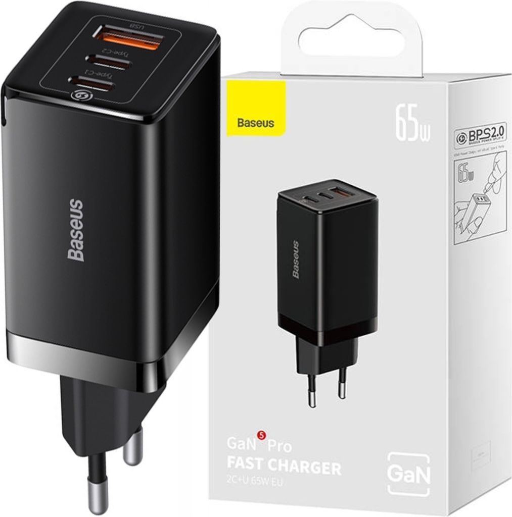 Baseus GaN5 Pro, Vnútorný, AC, 20 V, 1 m, Čierna Obrázok produktu 