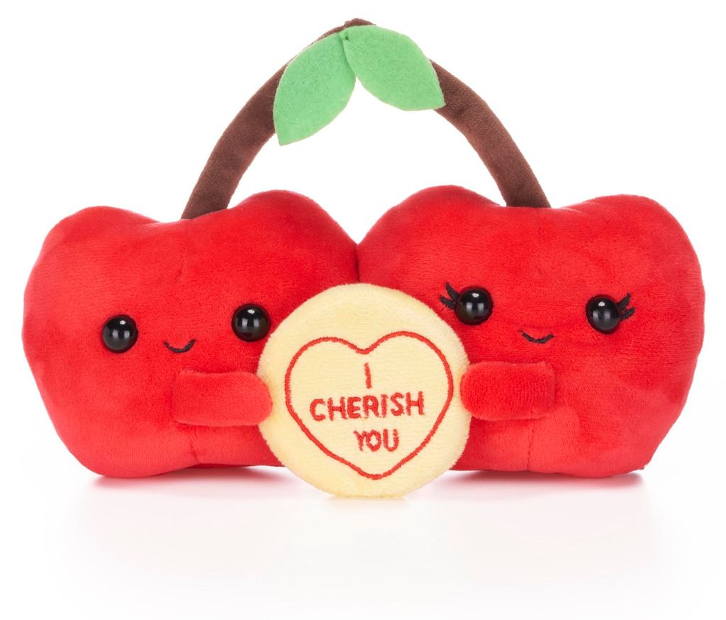 Swizzels Love Hearts 20 cm Kirsche „I Cherish You“ – Weiches Plüschtier als Geschenk