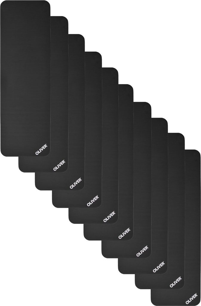 10x Oliver Gymnastikmatte 180 x 60 x 1 cm - anthrazit