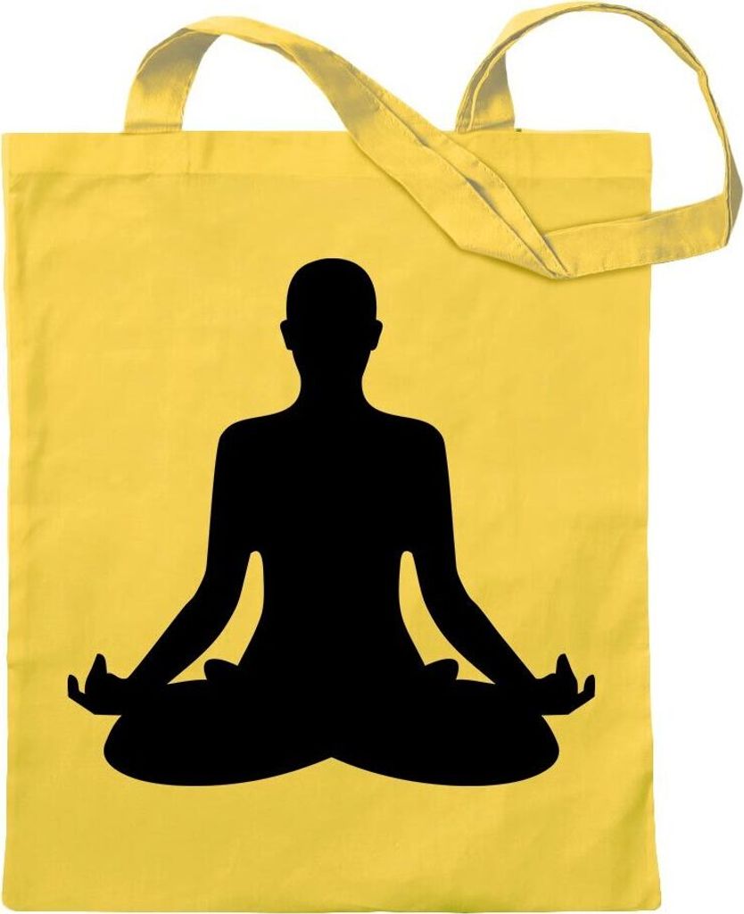 Kiwistar - Baumwolltasche - gelb - Yoga Buddha-Natur - Tragetasche Stoffbeutel Umhängetasche Langer Henkel