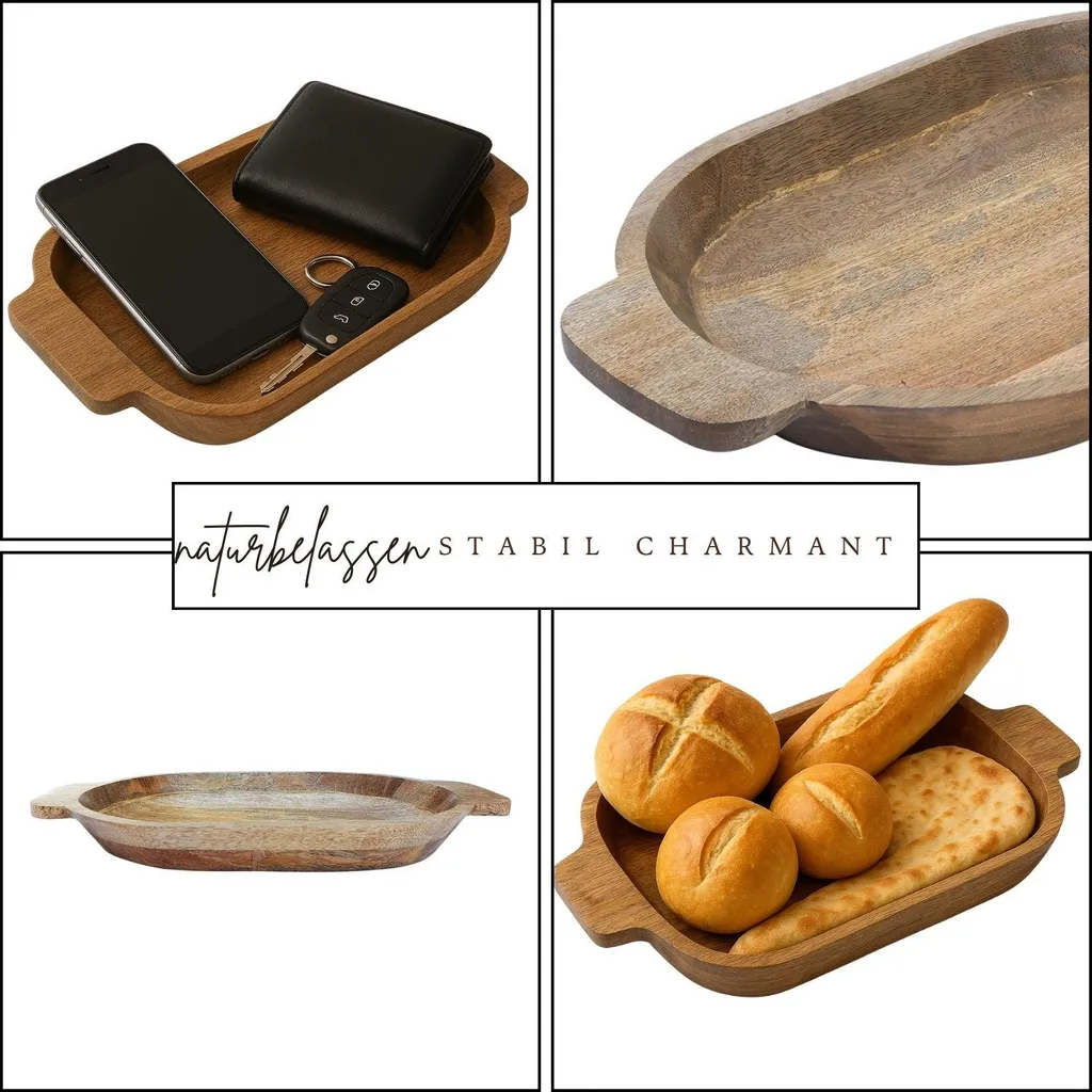 Vassoi Legno Marrakesh Set 3 Pezzi | Decorazione Boho Chic Ovale - 4