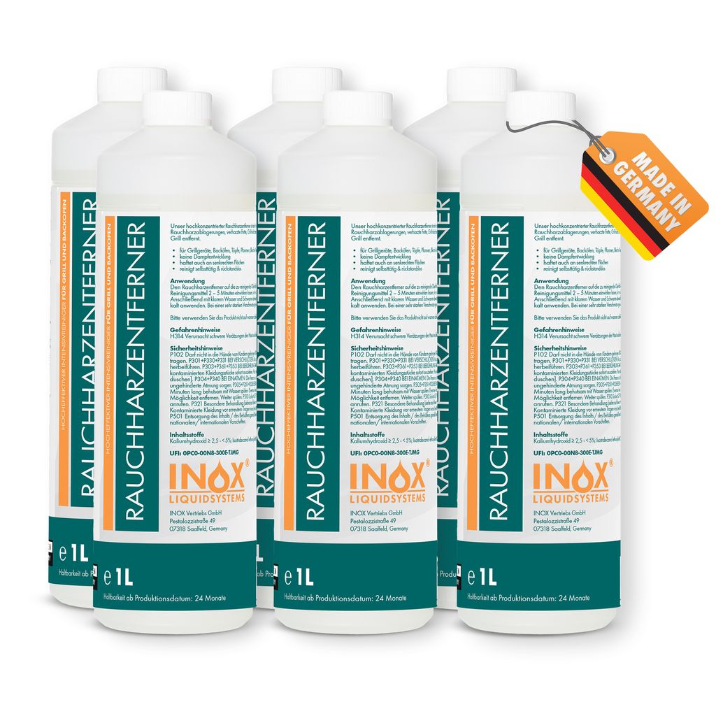 INOX 6x1L Rauchharzentferner Konzentrat extra stark Grillreiniger Gasgrill