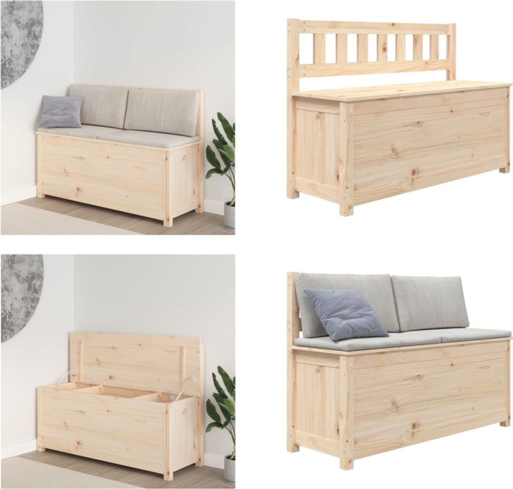 vidaXL Sitzbank 110x41x76,5 cm Massivholz Kiefer - Sitzbank - Sitzbänke - Bank - Flurbank