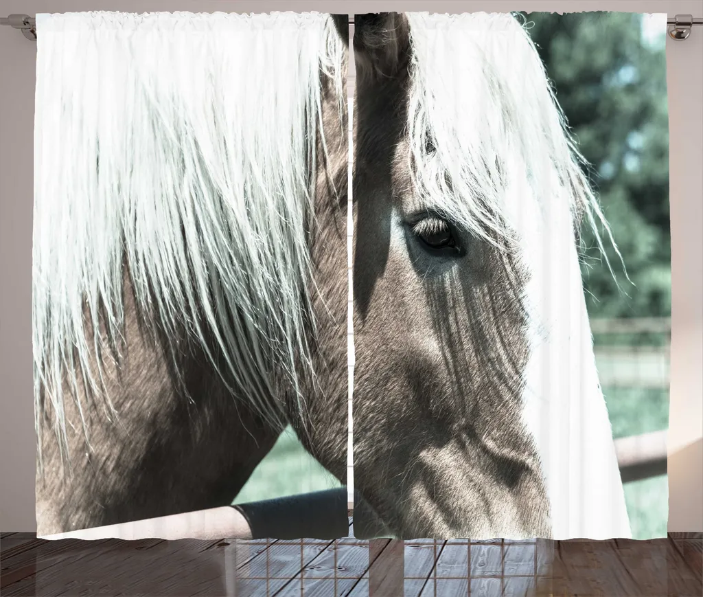 Rideau à Fronces pour Chambre Motif Cheval Pays-Bas - 280 x 225 cm Chic
