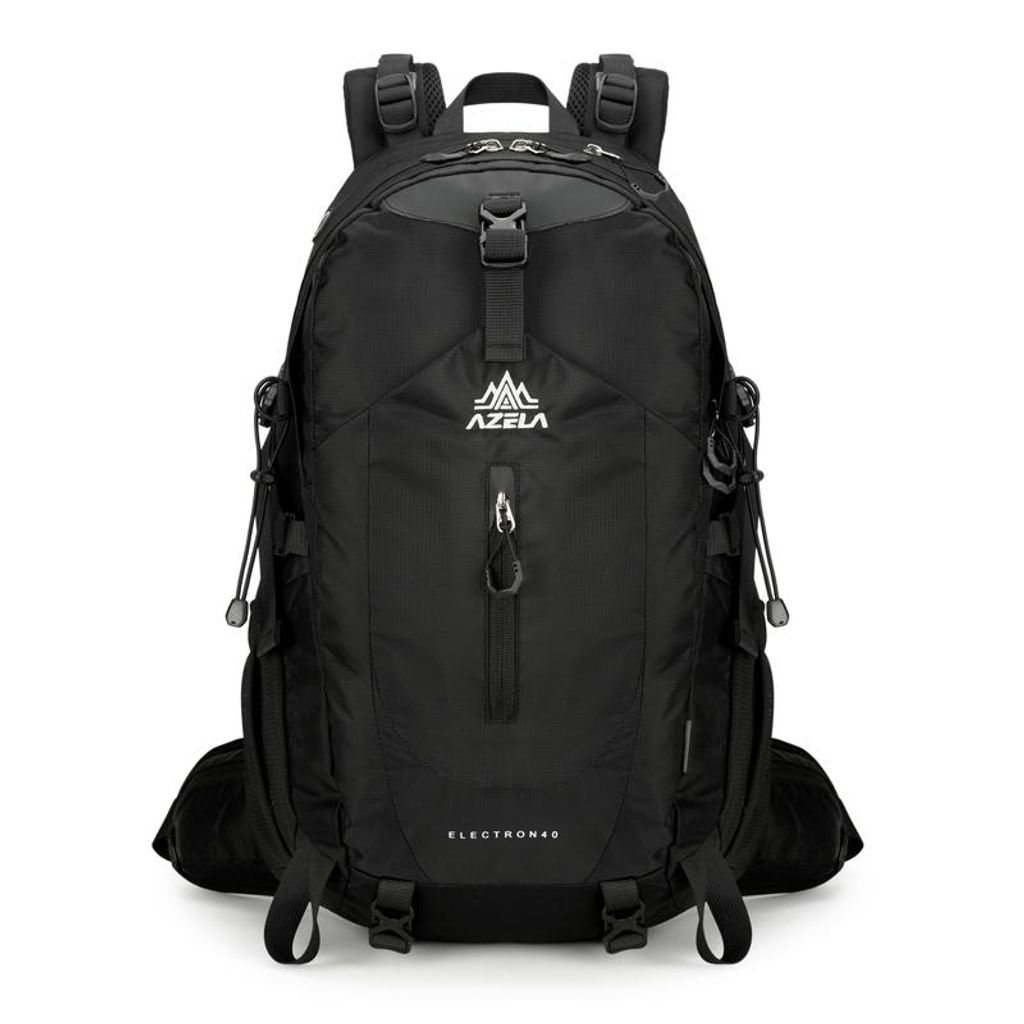 Wanderrucksack 40L Schwarz - Robuster Trekkingrucksack für Outdoor & Camping - Mit Regenhülle & Tragesystem