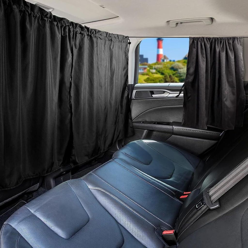 Set 3 Autosteilervorhänge, Sonnenschutz, Heckfenstervorhang, Reis Privatsphäre entfernbarer Bildschirm, alle Visiere, Reisen, Camping, Nickerchen...