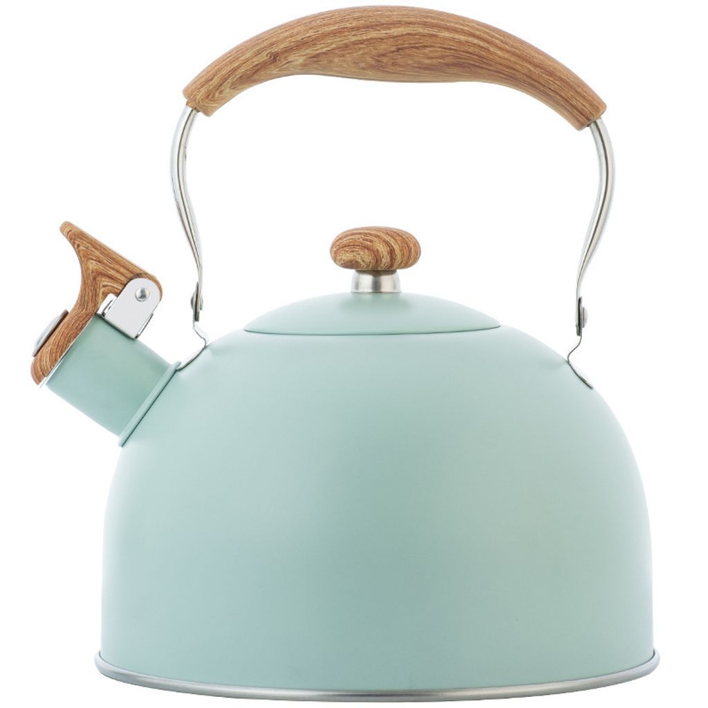 Pfeifender Teekessel – Retro 2,5 l pfeifender Teekessel aus Edelstahl | Teekessel für Herdplatte mit hitzebeständigem Griff für Induktions-Ele...