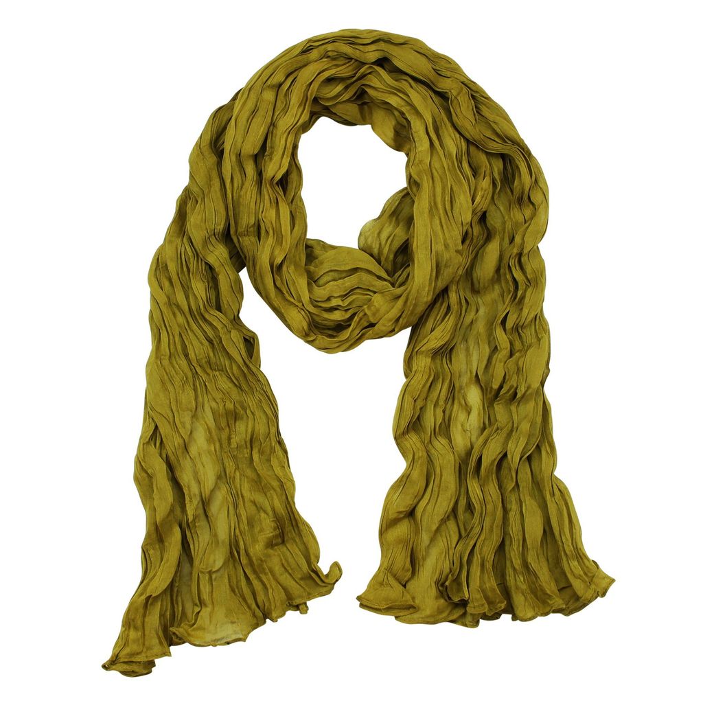 Baumwolltuch - Pareo - Sarong - Plisse Optik - ocker - Baumwolle