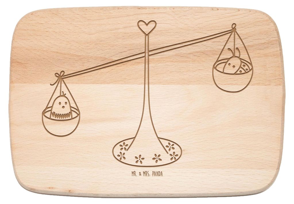 Mr. & Mrs. Panda Frühstücksbrett Sternzeichen Waage - Transparent - Geschenk, Hummel, Biene, Gleichgewicht, Frühstücksbrettchen, jausenbrett, H...