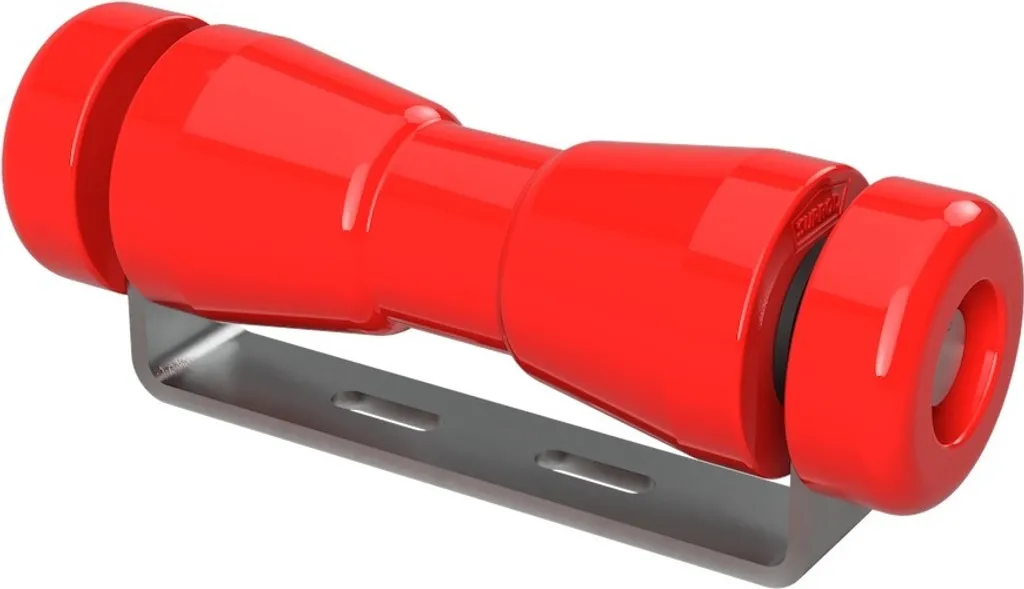 Rullo Chiglia SUPROD 200mm in Poliuretano Rosso con Supporto Zincato