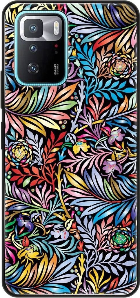 König Design Hülle kompatibel mit Xiaomi Poco X3 GT Kunststoff Soft Handyhülle - Handy Case Blumenmuster