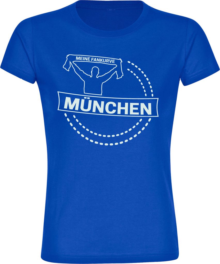 multifanshop Damen T-Shirt - München blau - Meine Fankurve, blau, Größe L