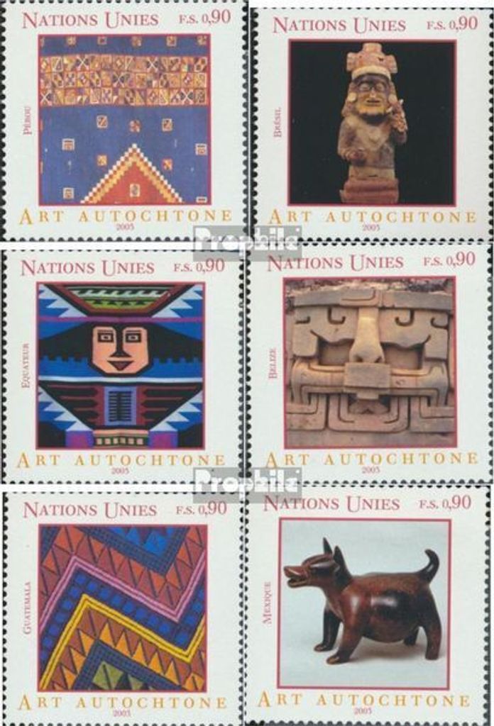 Briefmarken UNO - Genf 2003 Mi 459-464 (kompl.Ausg.) gestempelt Eingeborenenkunst