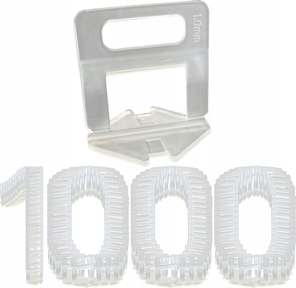 Fliesen Nivelliersystem Clips und Keile Set 1mm 1000 Stück Verlegeset
