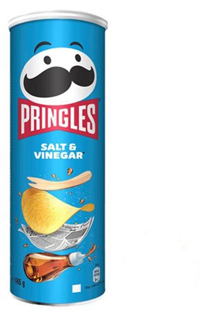 Pringles Salt & Vinegar, Kartoffelchips, 165 g, Salz, Produktbild 