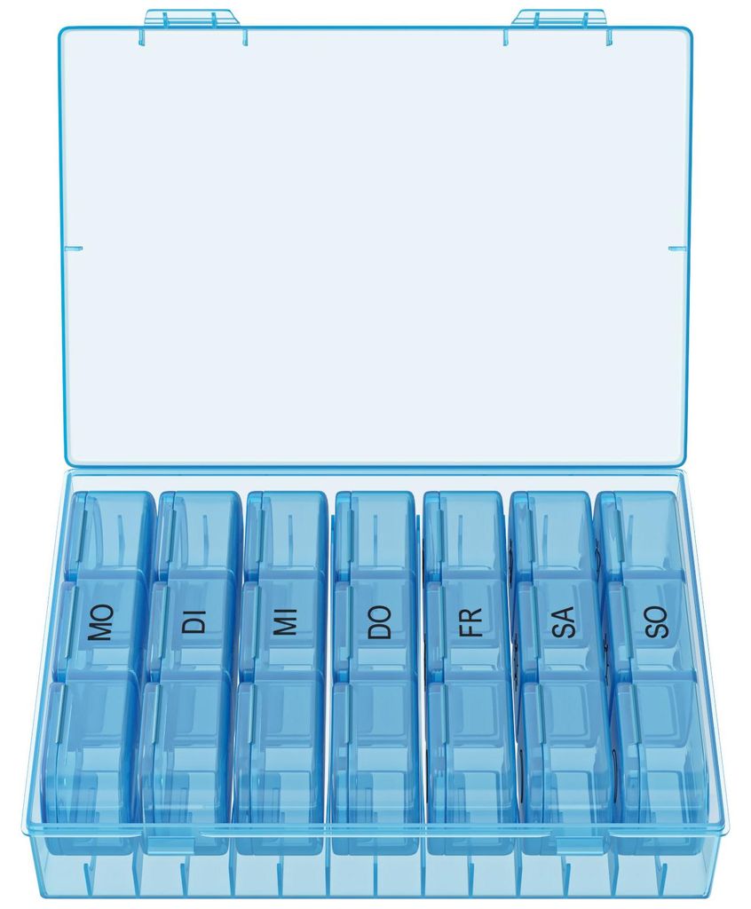 WELLGRO Tablettenbox für 7 Tage - Pillendose je 3 Fächer Produktbild 