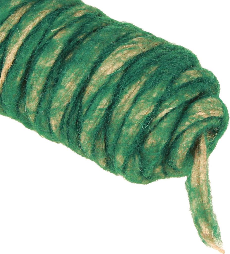 Grüne Vintage Wollkordel Dochtfaden Naturwolle Jute 30m - DIY & Dekoration