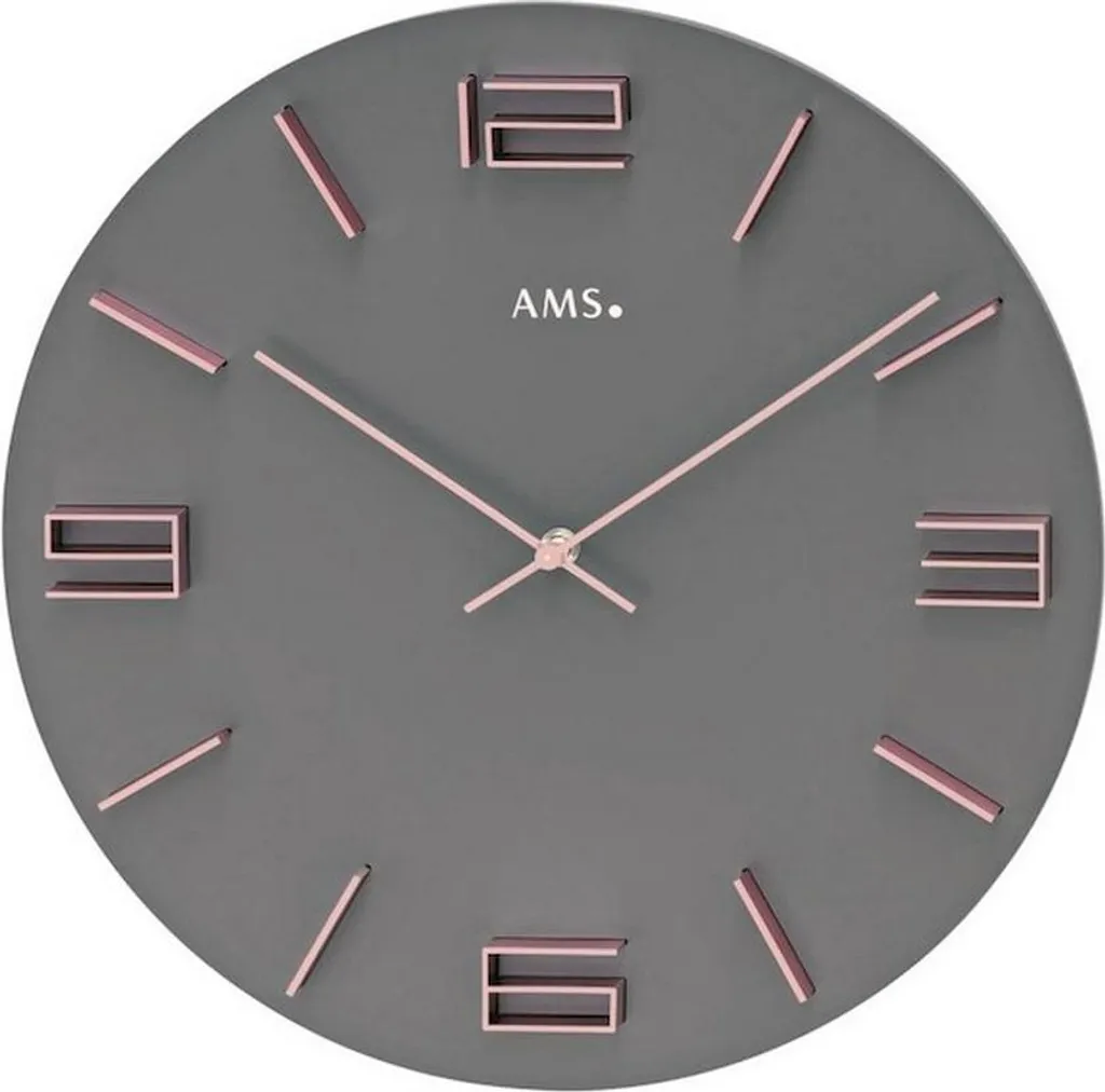 AMS Montre Unisex 9590 - Horloge Murale Design en Aluminium et Verre