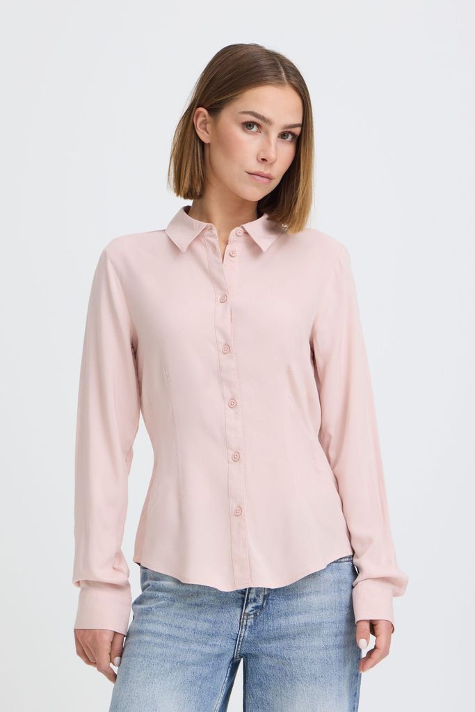 Oxmo OXNIlla Damen Bluse Tunika Hemdbluse Slim Fit
