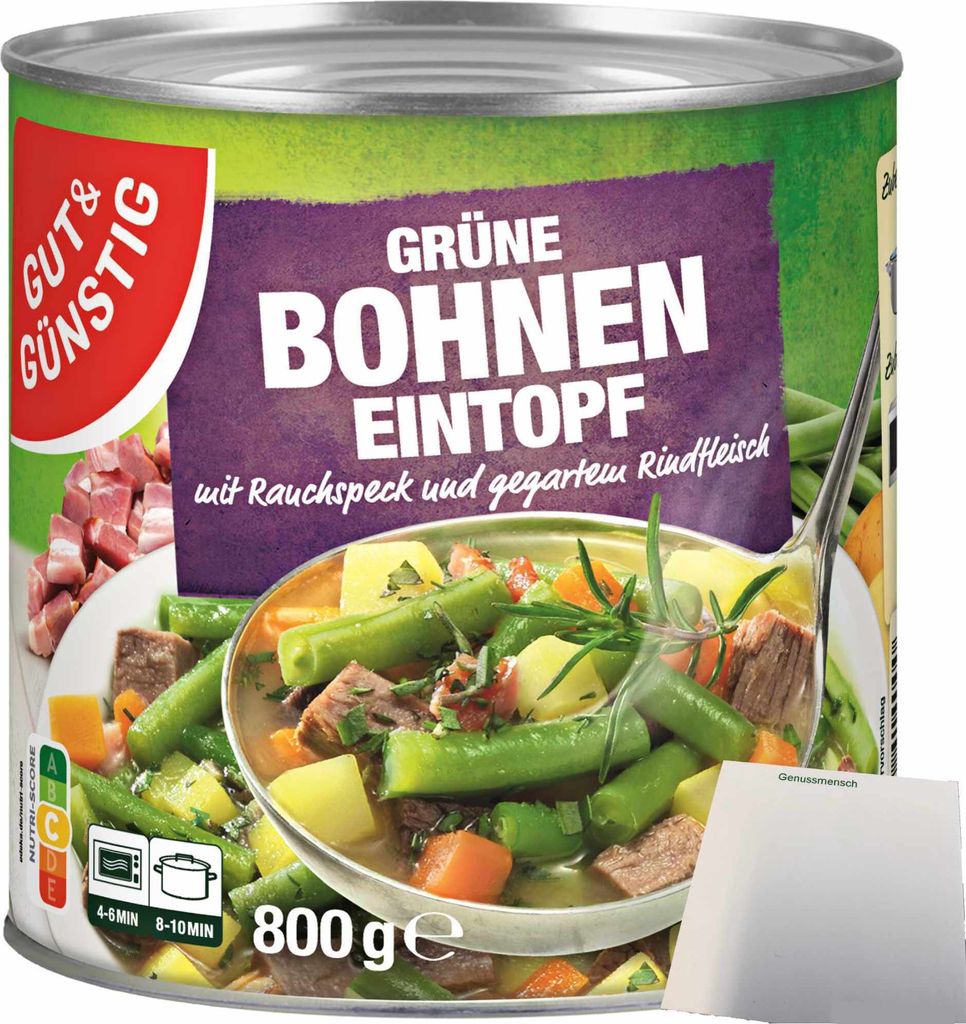 Gut & Günstig Grüne-Bohneneintopf mit Rauchspeck und Produktbild 