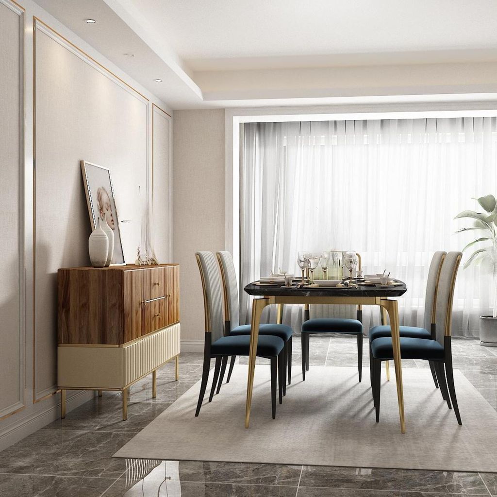 Esszimmer Gruppe Komplett Set Garnitur 7tlg Tisch Tische Luxus Holz Möbel Neu