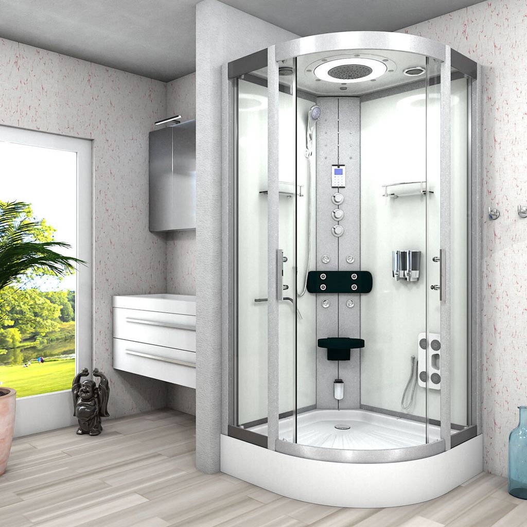 Dampfdusche Dusche Duschkabine D58-10T3-EC Duschtempel Sauna 90x90 cm