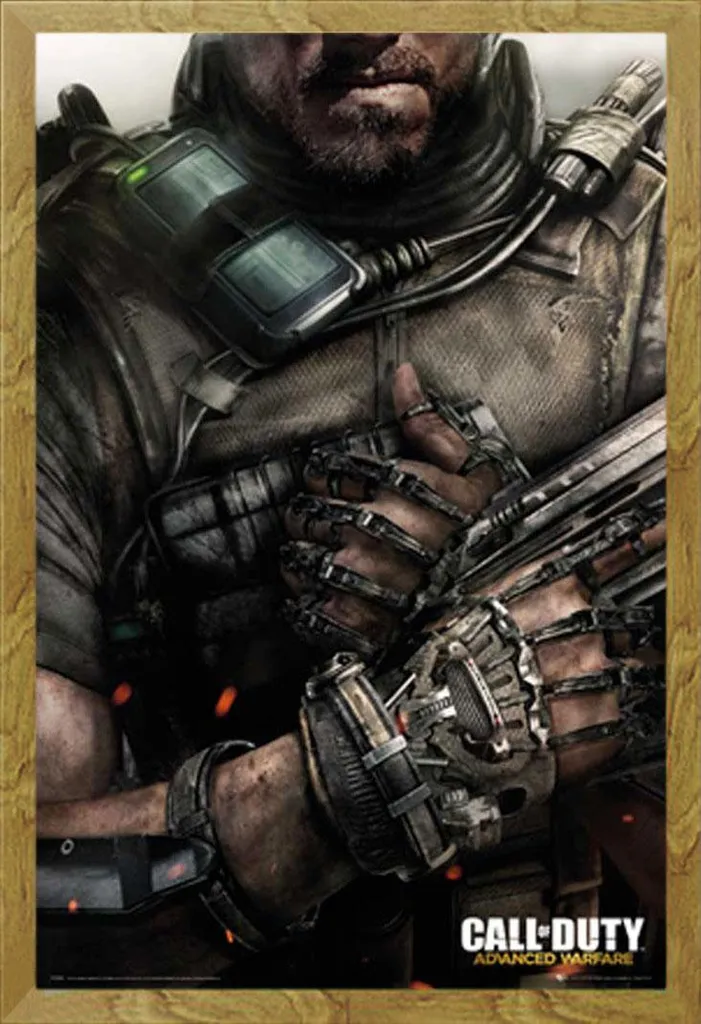 Poster Call Of Duty Advanced Warfare Chest avec cadre Shinsuke chêne