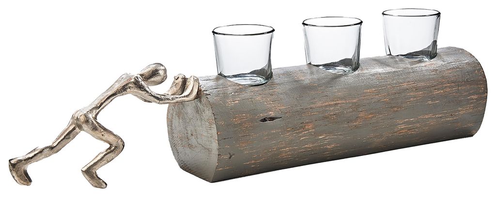 Kobolo Kerzenhalter Teelichthalter FORCE 49x10x14 cm | Kerzenschale Kerzenständer Dekoschale Wohndeko Kerzenleuchter Kerzen Geschenkidee Geschenke...
